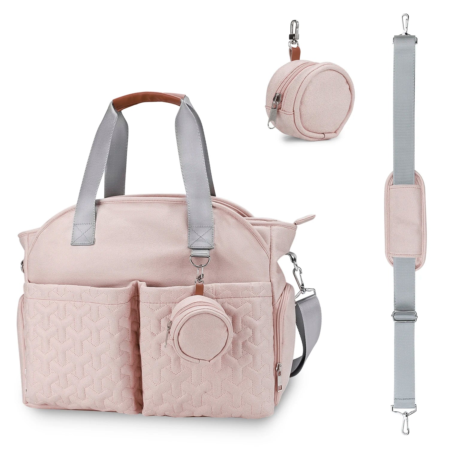 Breast Pump Bag Diaper Bag Tote with Pacifier Case Large Travel Diaper Tote for Mom and Dad Breast Pump Bag