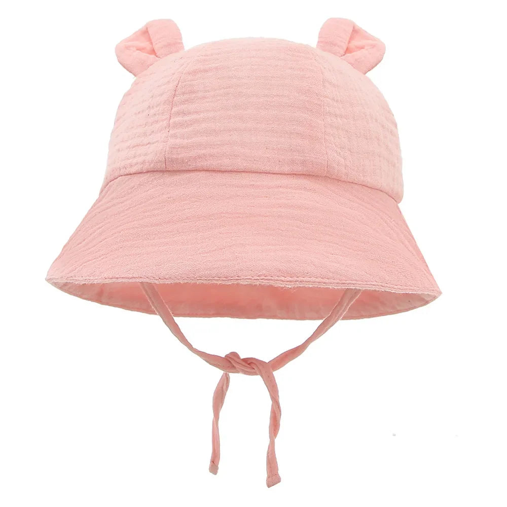 2022 New Autumn Baby Sun Hat Children Outdoor Rabbit Ear Beach Caps Boy Girl Panama Hat Unisex Beach Bucket Hats Bunny Hat