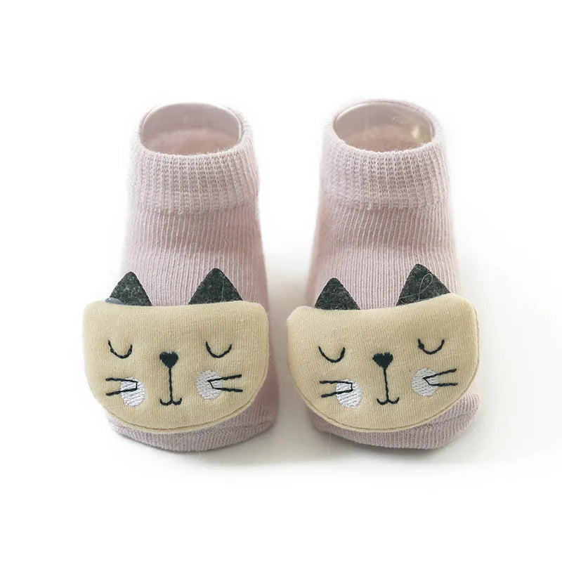 Cute Baby Boy Girl Socks Kids Dinosaur/fox Newborn Cheap Stuff Anti Slip Sokken for 0-3years Bebe Infant Toddlder Floor Socks