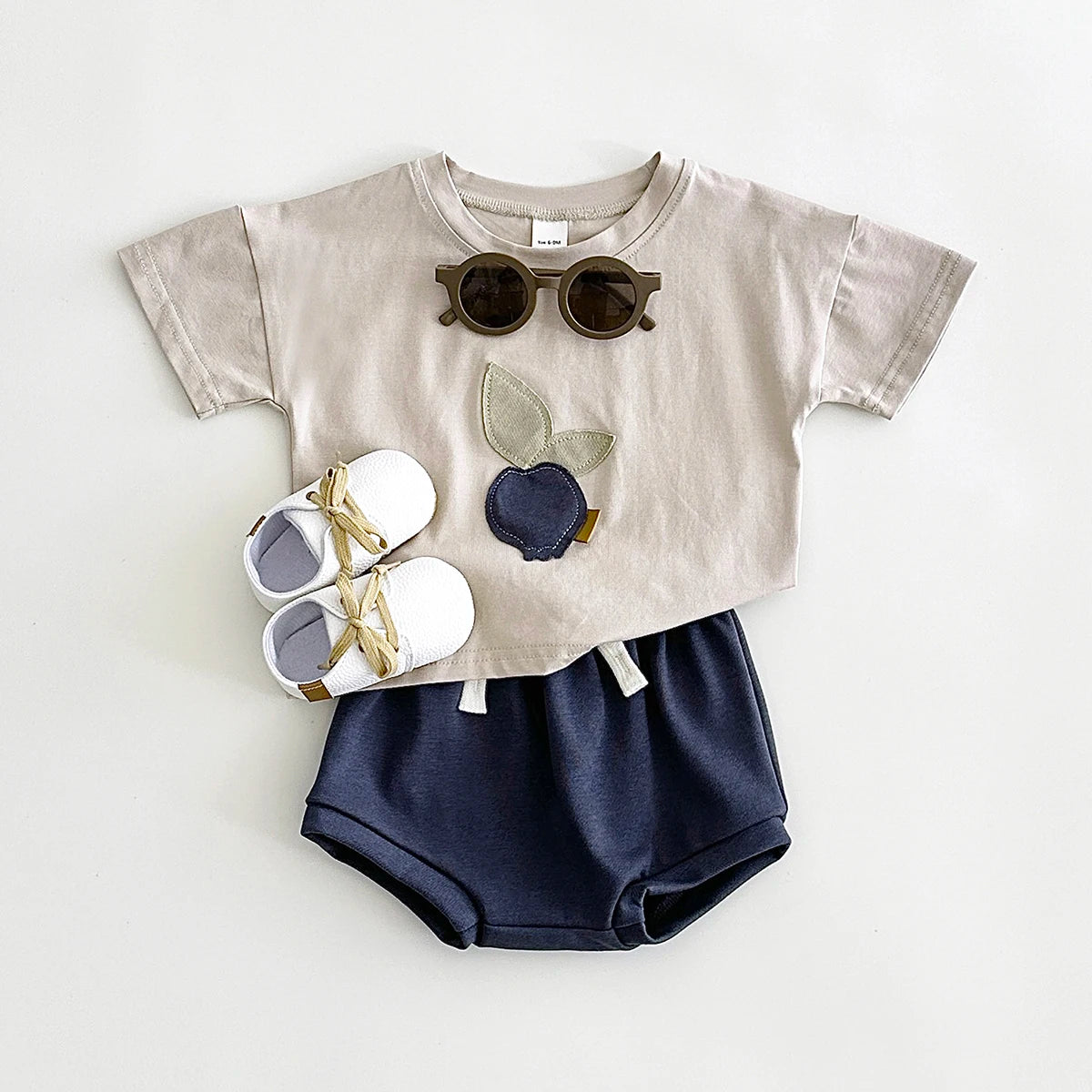 New Summer Baby Clothes Set Infant Toddler Fruit Lemon Print Round Neck T-shirt+Shorts Newborn Boys Girls Outfit Set 2PCS