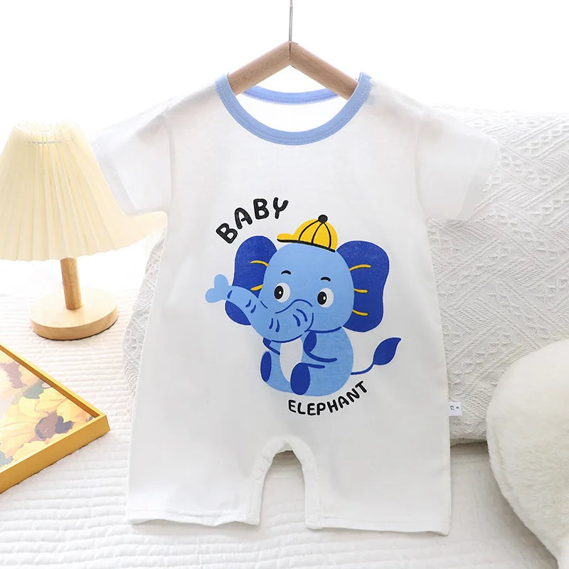 2024 Infant Toddler Crawling Clothes Cotton Summer Boys Girls Thin Male Baby Female Short-sleeved Romper suit Children's Onesie