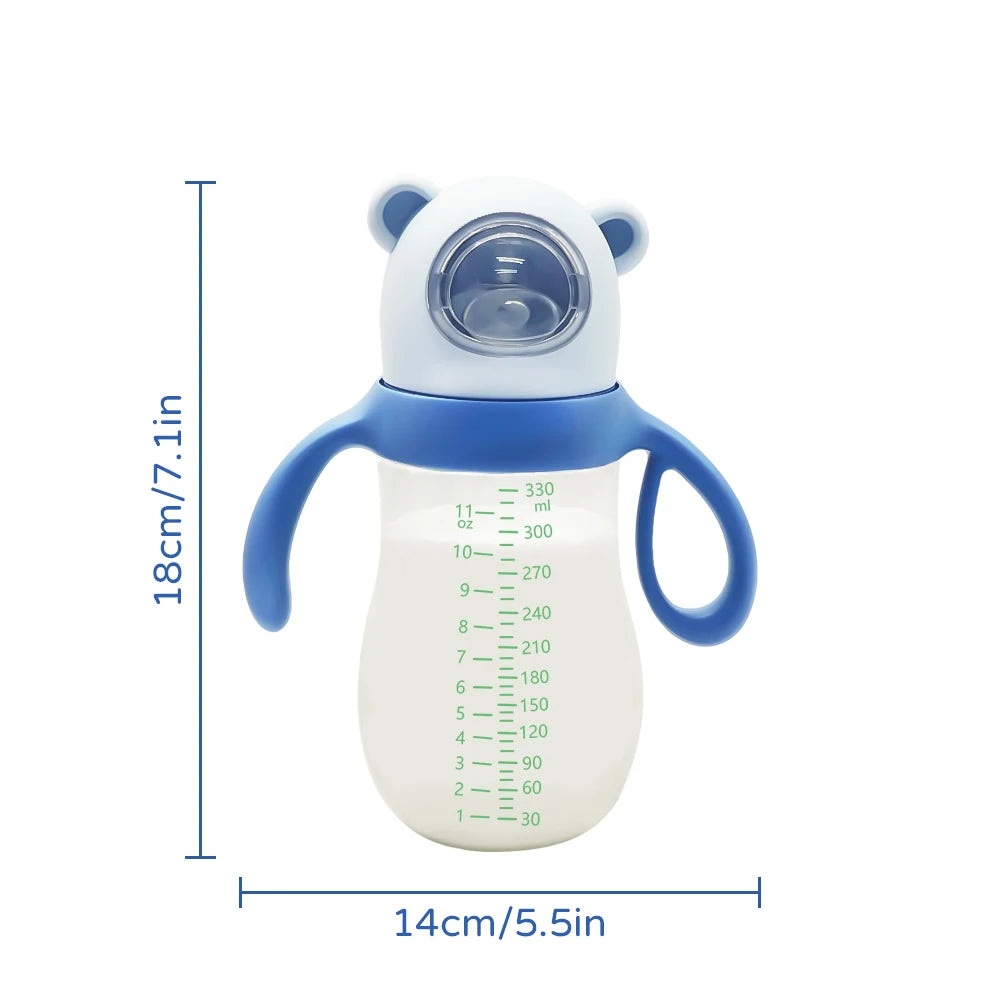 330ml large-capacity children's straw cup, water cup, baby learning cup, portable cartoon shape, beverage cup