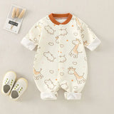 Baby Bodysuit Cotton Print Long Sleeve Boys and Girls Infant Comfort Creeper One Piece Spring and Autumn