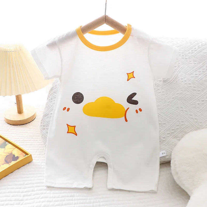 2024 Infant Toddler Crawling Clothes Cotton Summer Boys Girls Thin Male Baby Female Short-sleeved Romper suit Children's Onesie