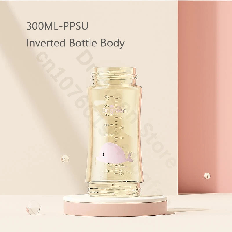 Dr.Green  Wide Mouth Baby Bottle body Inverted Bottle Body Glass/PPSU material 150mL/240mL/300mL High temperature resistant