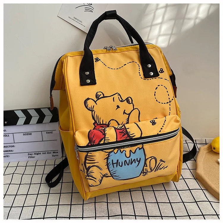 Disney New Mommy Bag Fashion Cartoon Print Large Capacity Mommy Bag Mother and Baby Bag Waterproof Bottle Diaper Backpack