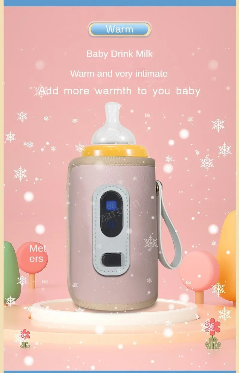 Portable Baby Milk Warmer Guardian Travel Digital Display Nursing Bottle USB Baby Bottle Hot Bag Universal Heater