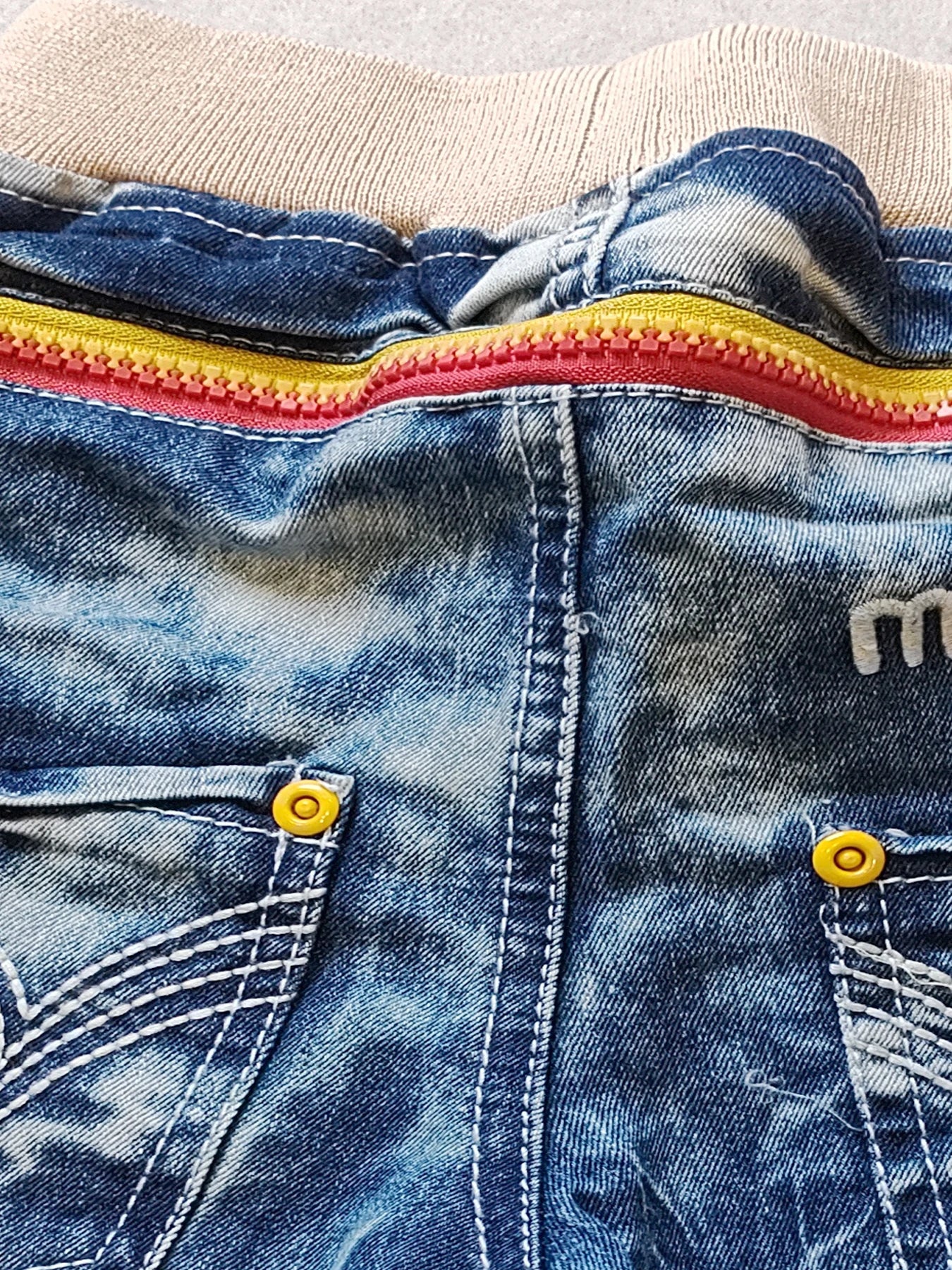 5050  kids jeans summer  80% length shorts soft denim