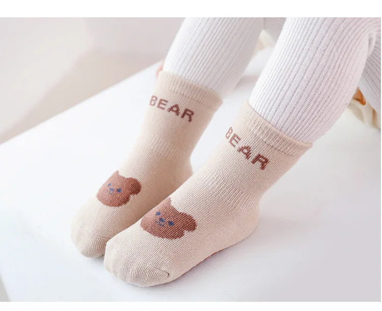 3 Pairs Newborn Baby Socks Cartoon Toddler Anti Slip Cotton Floor Socks for Girl Boy Cute Unisex Accessories Four Season