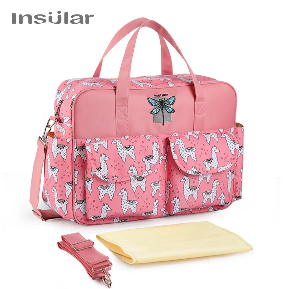 Insular Mummy Large Capacity Diaper Stroller Bag Waterproof Outdoor Travel Diaper Maternity Bag Baby Nappy Travel Changing Bags