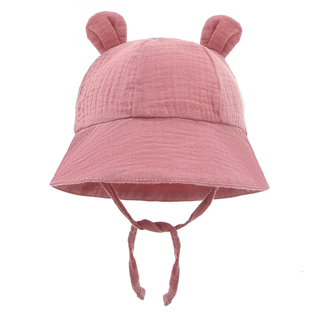 2022 New Autumn Baby Sun Hat Children Outdoor Rabbit Ear Beach Caps Boy Girl Panama Hat Unisex Beach Bucket Hats Bunny Hat