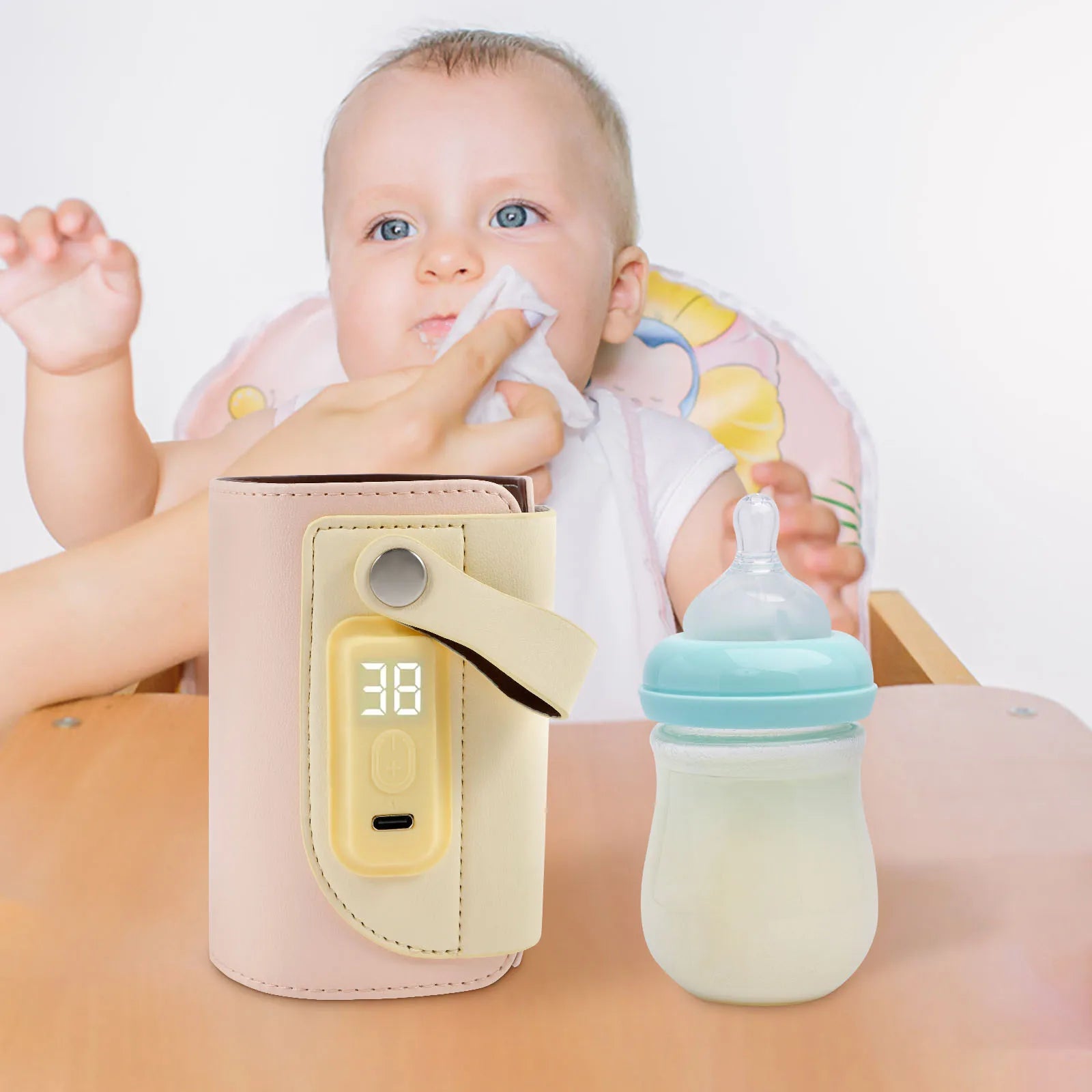 Portable Bottle Warmer USB Baby Milk Bottle Warmer with Temperature Control Newborn Infant Portable Feeding Warmers