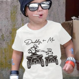 Boys "Daddy + Me" Riding Motorcycle Round Neck T-shirt Tee Top Casual Soft Comfortable for Summer Kids  Boys Clothes Best Seller