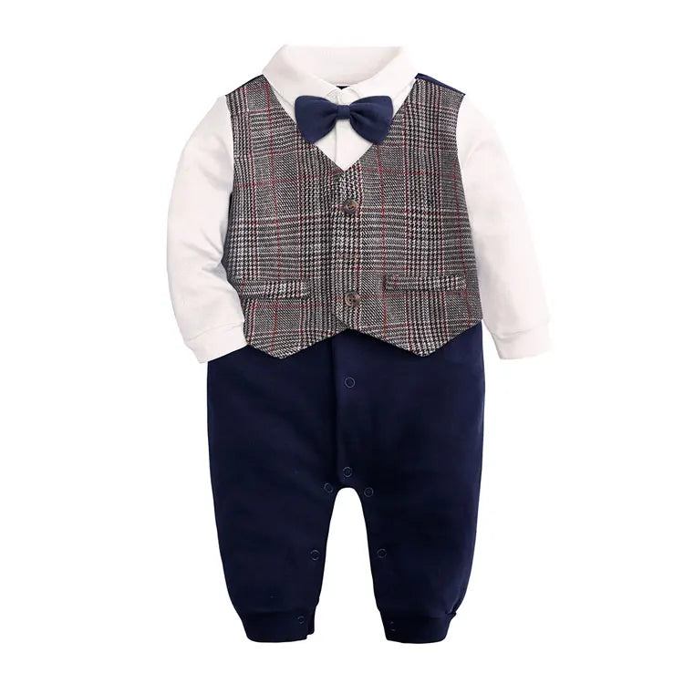 Gentleman Newborn Baby Clothes Boys Rompers Cotton Long Sleeve Baby Boy Clothes Spring & Autumn Infant Rompers 0-24 Months