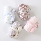 2 Piece Plush 30 X 30 Baby Security Sleep Blanket 6 Style Stuffed Animal Set Pink Bunny Newborn Baby Gift