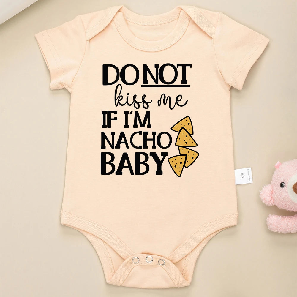 Nacho Baby Funny Newborn Boy Clothes American Style Cute Harajuku 100% Cotton Infant Girl Onesie Popular New Creative Bodysuit