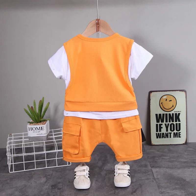 New Summer Baby Girl Clothes Infant Boys Clothing Children Casual T-Shirt Shorts 2Pcs/Set Toddler Sports Costume Kids Tracksuits