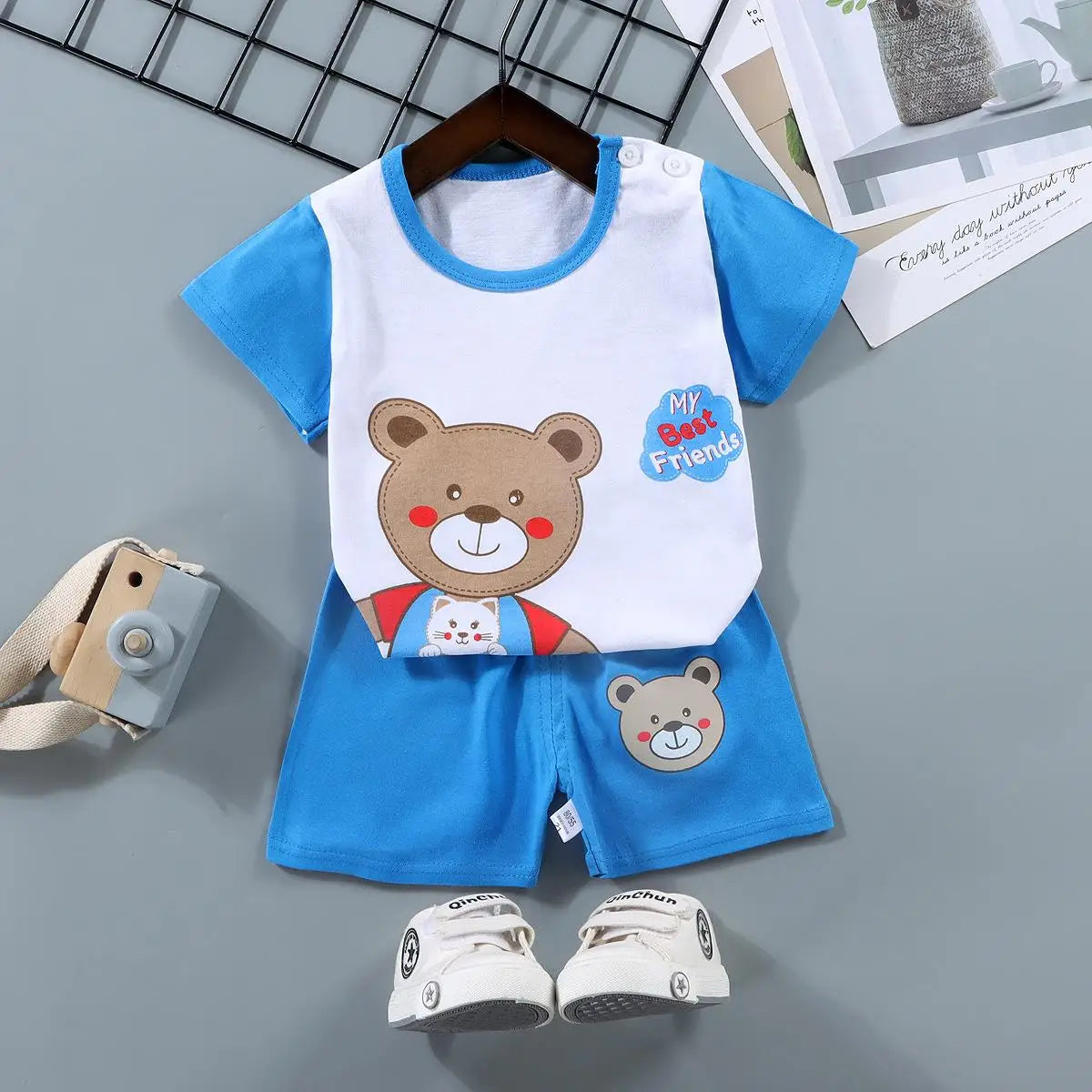 Baby Sets Children Set Girls Boy Shorts Clothes Cartoon Print Outfits For Kids Child Toddler T-shirt +pants Boys Clothes New