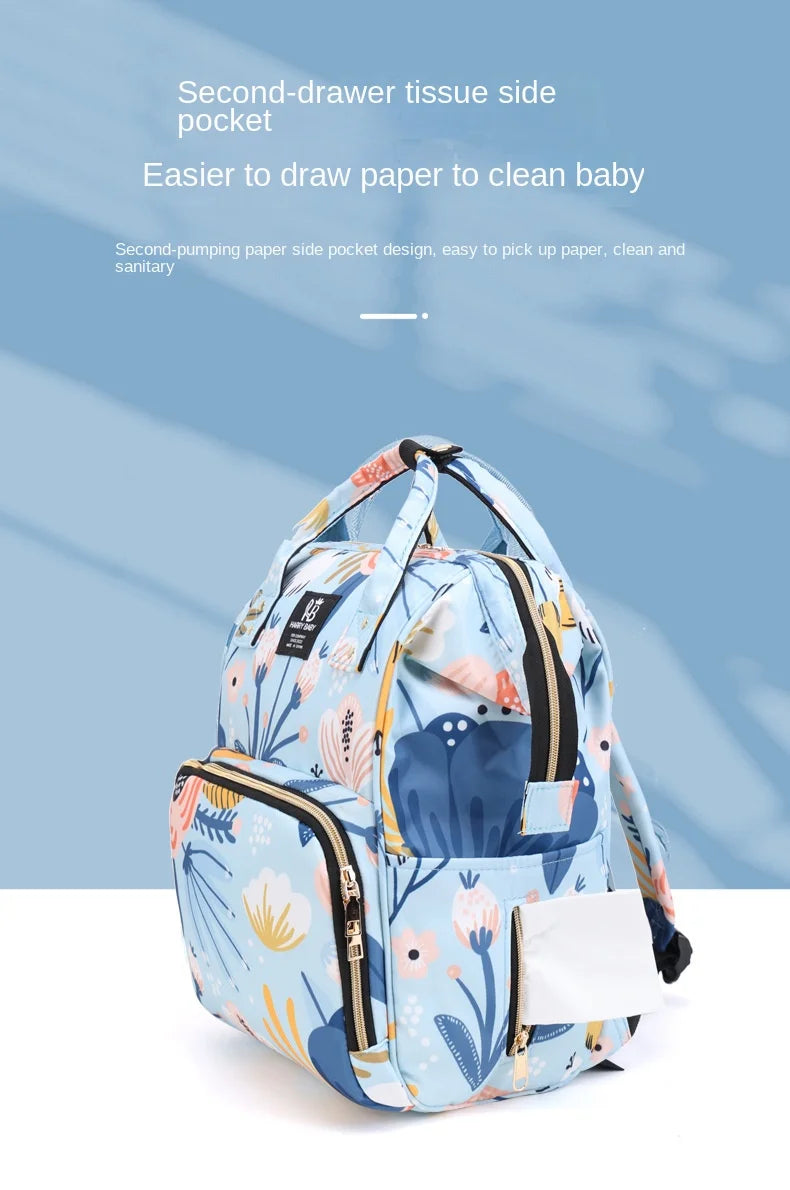 Fashion Print Nappy Backpack Bag Mummy Large Capacity Bag Mom Baby Multi-function Outdoor Travel Diaper Bags for Baby Care Stuff