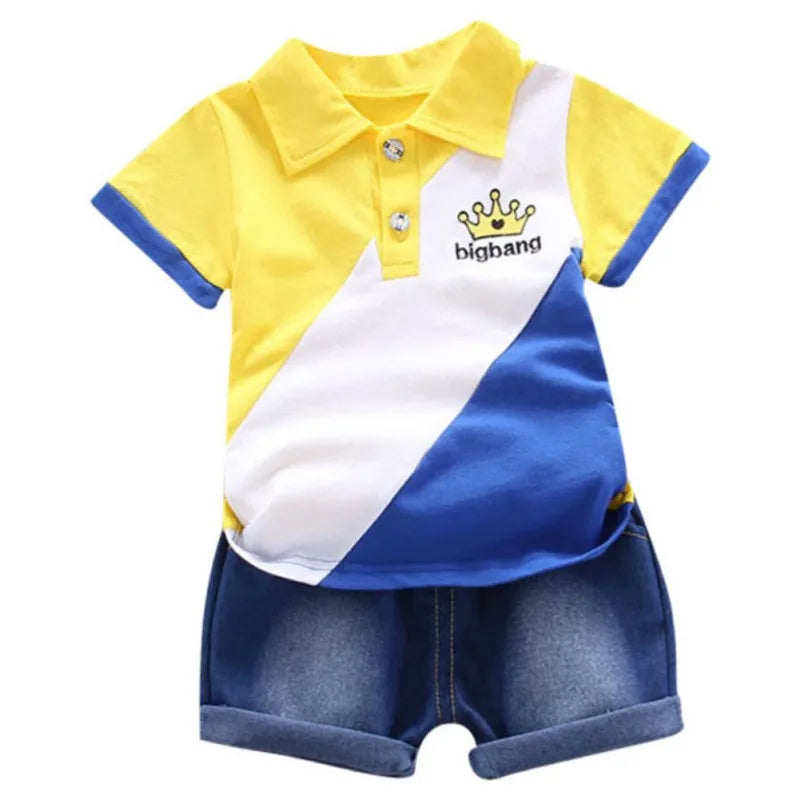 Summer Cool Pattern Children Kid's Sport Suit Baby Little Boy's Clothing Set Toddler Boys Formal Clothes Sets For 0.3-4Y