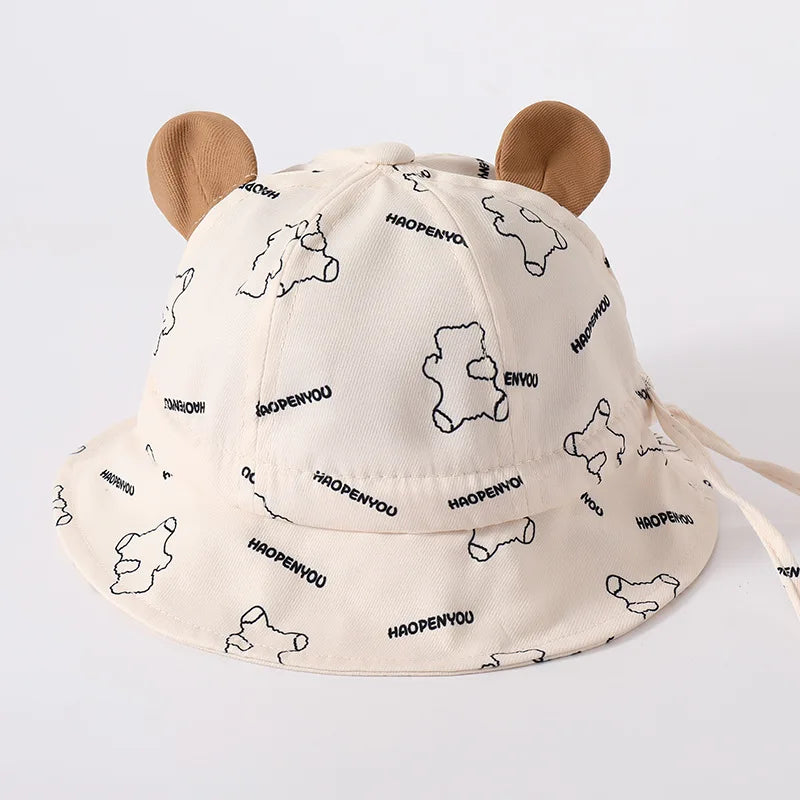 New Korean Cute Baby Bucket Hat Outdoor Sun Hat Kids Adjustable Fisherman Basin Hat Boys Girls Outdoor Sun Caps Child Panama Cap