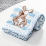 Flannel Baby Blanket Cartoon Embroidery Newborn Receiving Blanket for Children Baby Boy Girl Stroller Cover Bedding Quilts Stuff