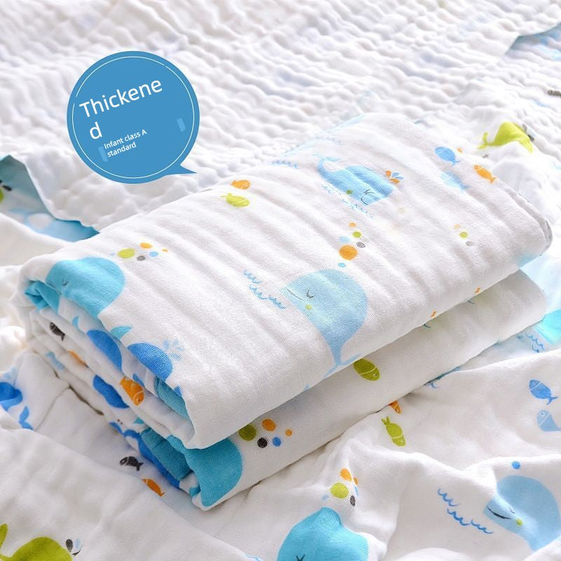 Baby Gauze Bath Towel Newborn Baby Soft Pure Cotton All Cotton Class a Towel Absorbent Summer New Arrival Children's Blankets