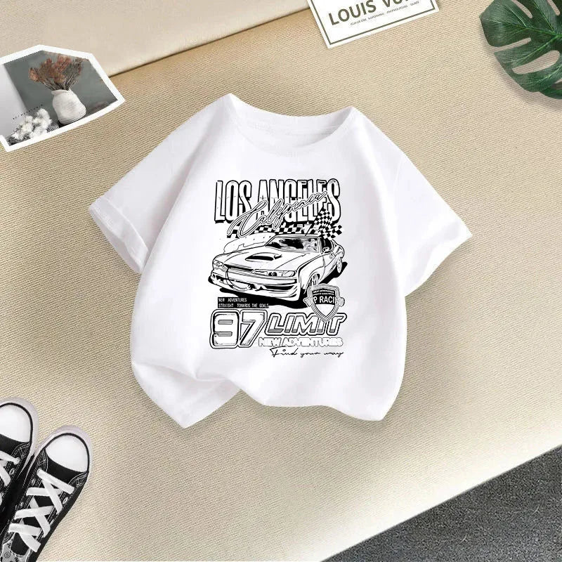 Boys and Girls Short-sleeved T-shirt Summer Wear 2024 New Children's Thin Summer Tops Boys Casual Style Half-sleeved 100-160