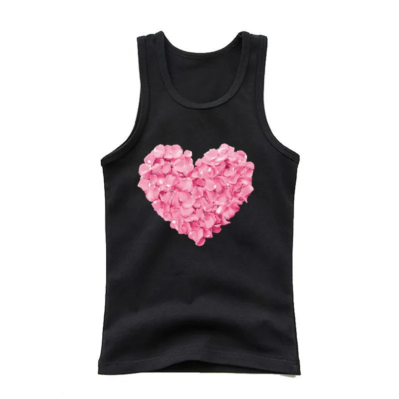 2024 Summer Girls Cute Cat Print  Vest Princess Girl Fashion Tank Top Kids Sleeveless T-shirt 3-14y