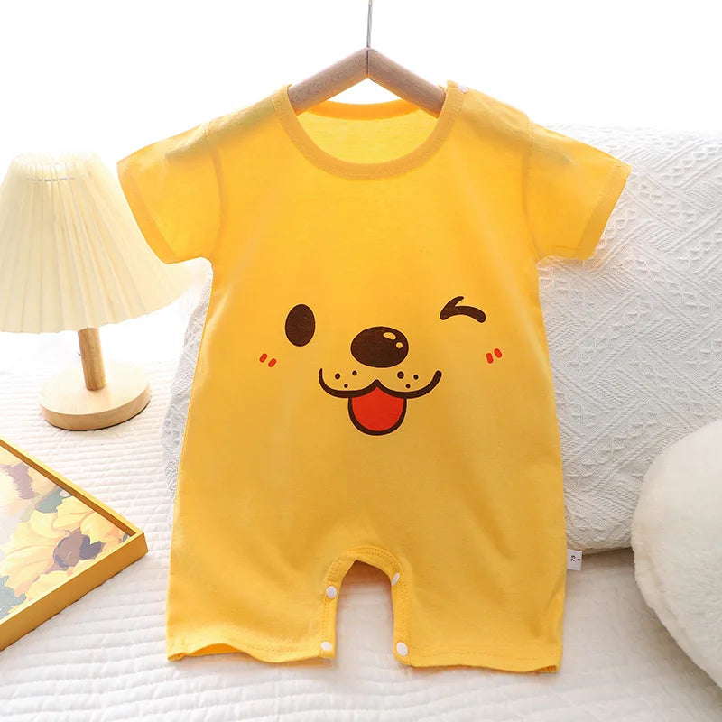 2024 Infant Toddler Crawling Clothes Cotton Summer Boys Girls Thin Male Baby Female Short-sleeved Romper suit Children's Onesie