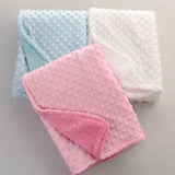 Spring Baby Blanket Warm Double Layer Swaddle Wrap Newborn Thermal Soft Fleece Bath Towel Baby Stroller Blanket Sleepsack 76*102