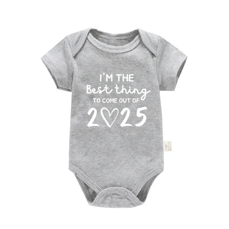 I'm the Best Thing 2025 Newborn Baby Clothes White Cotton Summer Bodysuits for Infants Short Sleeve Boys Girls Romper