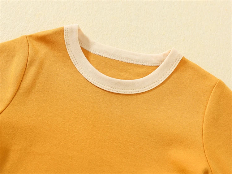 100% Cotton Small Children Summer Short Sleeve T shirt Boys Girls Color Matching Soft Comfy Tops Tees Kids T-shirts Casual