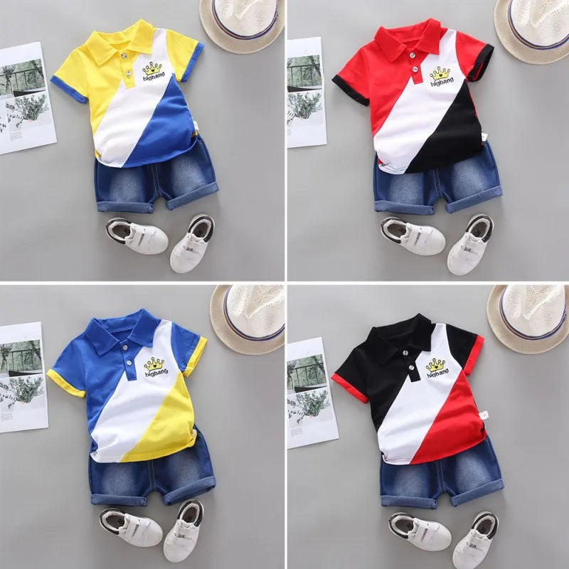 Summer Cool Pattern Children Kid's Sport Suit Baby Little Boy's Clothing Set Toddler Boys Formal Clothes Sets For 0.3-4Y