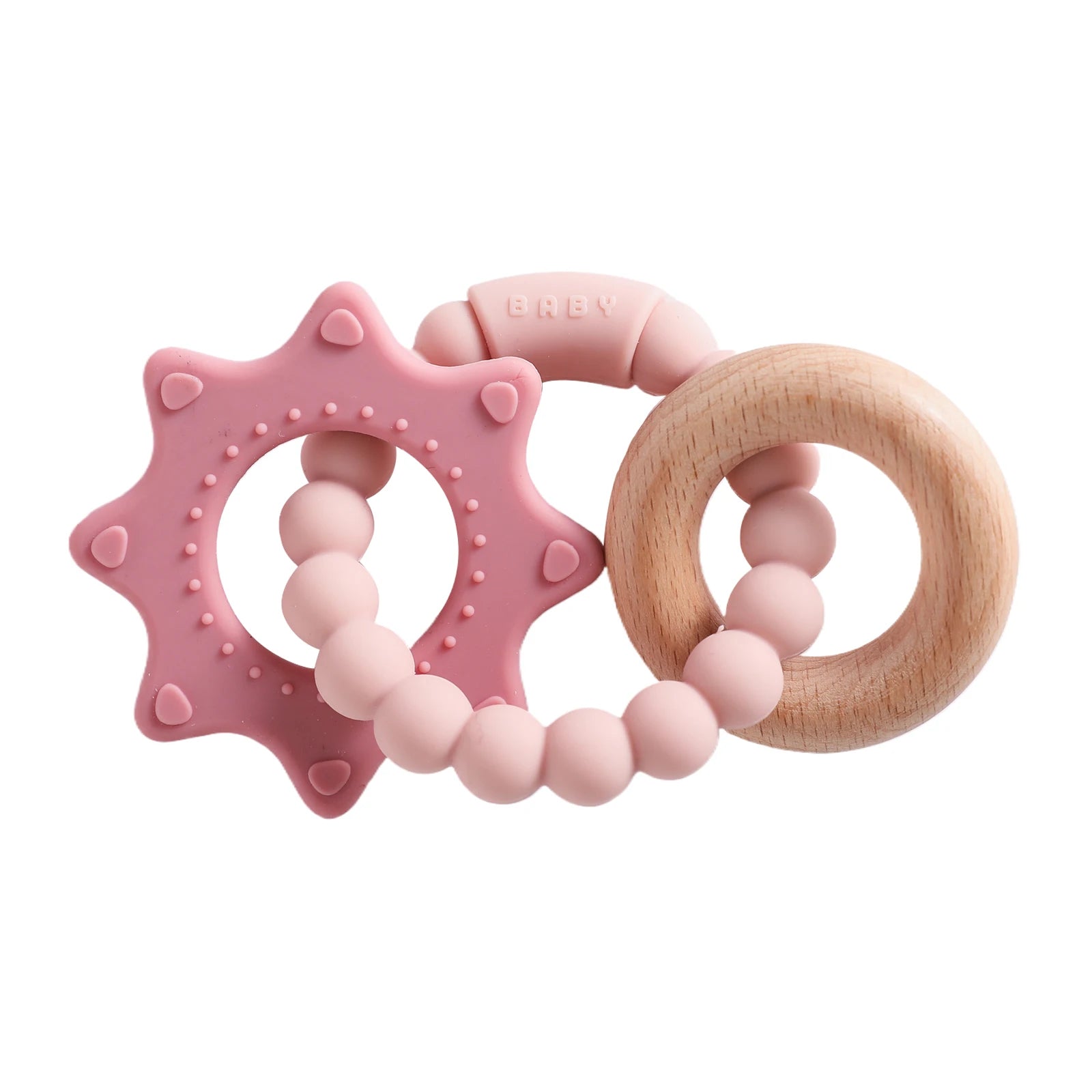 1pc Silicone Teether,Food Grade Baby 0-12 Toys,ToddlersTeething Ring Sensory Toys,Silicone Planet Teether Bracelet Accessories