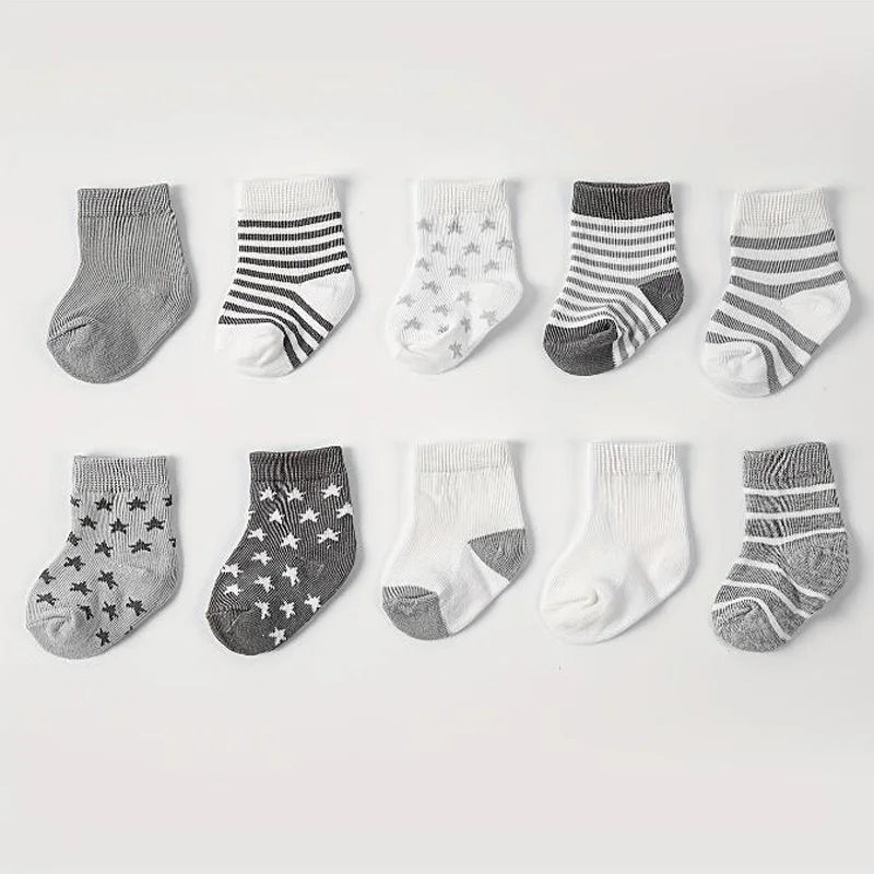 5 pairs/lot New spring and autumn star striped baby socks