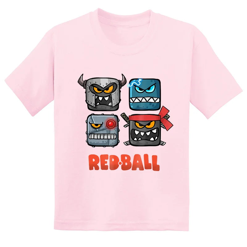 Hot Sale Red Ball 4 Print Cartoon Kids T-shirt Funny Baby Boys Girls Clothes Summer Fashion Children Cotton Short Sleeve T shirt