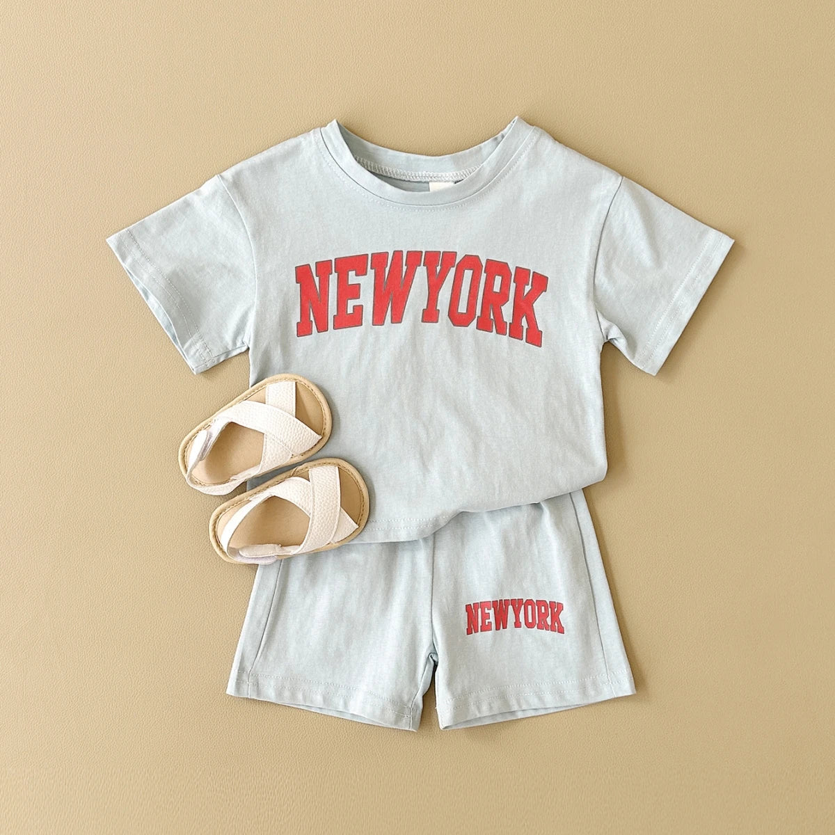 2024 New Summer Baby Boys Clothes Casual Letter Printed Short Sleeved T-shirt+shorts Girls Sports Set 2Pcs Infant Outfit Set