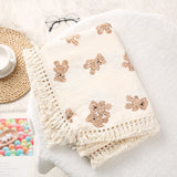 Cotton Muslin Swaddle Blankets for Newborn Baby Tassel Receiving Blanket New Born Swaddle Wrap Infant Sleeping Quilt Bed Cover