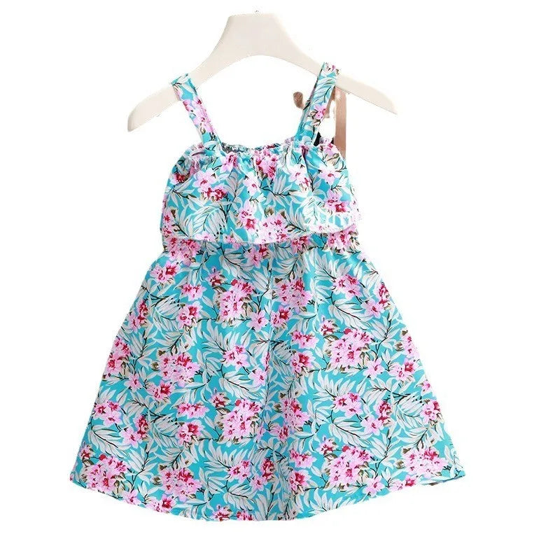 Dresses for Kids Girls Coolred Summer Middle and Big Kids Girls Seaside Holiday Halter Dresses