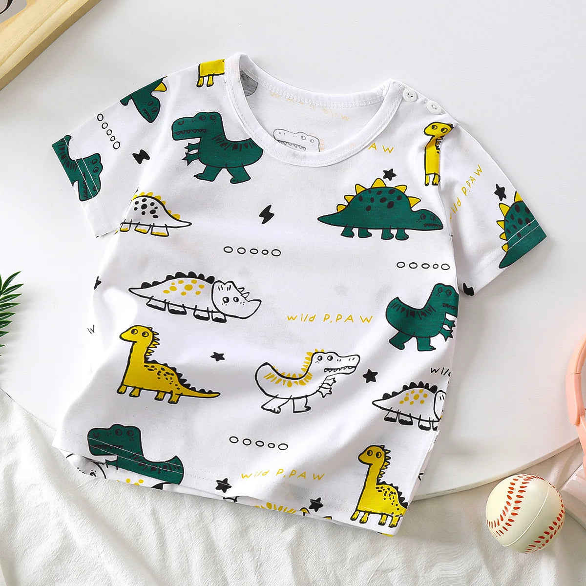 1-6T summer children kids boys and girls cartoon cotton short sleeve T shirt