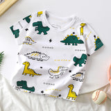 1-6T summer children kids boys and girls cartoon cotton short sleeve T shirt