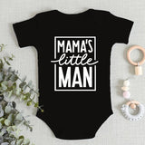 Mama's Little Man Print Newborn Autumn Bodysuit High Quality Soft Cotton Infant Boy Clothes Funny Cute Baby Short Sleeve Romper