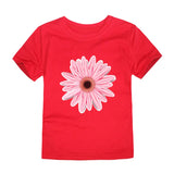 100% Cotton Toddler Girl T Shirt 2 to 3 4 5 6 7 8 9 10 11 12 13 14 Years Pink White Tshirt Flower Print Teenage Girls Tee Shirts