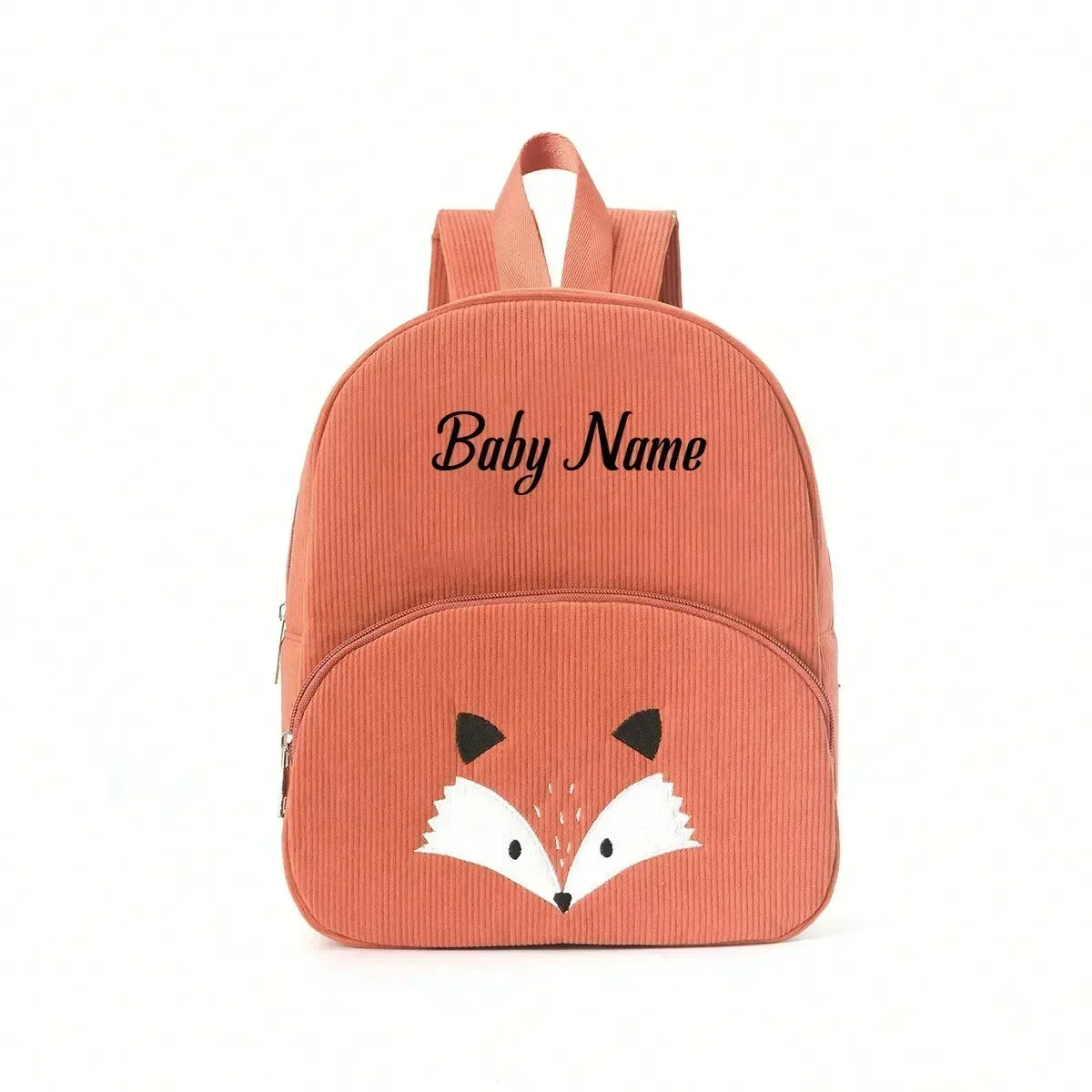 Customized Name Toddler Backpack Cartoon Bear Corduroy Large Capacity Backpack Embroidered Name Backpack Plush Bag