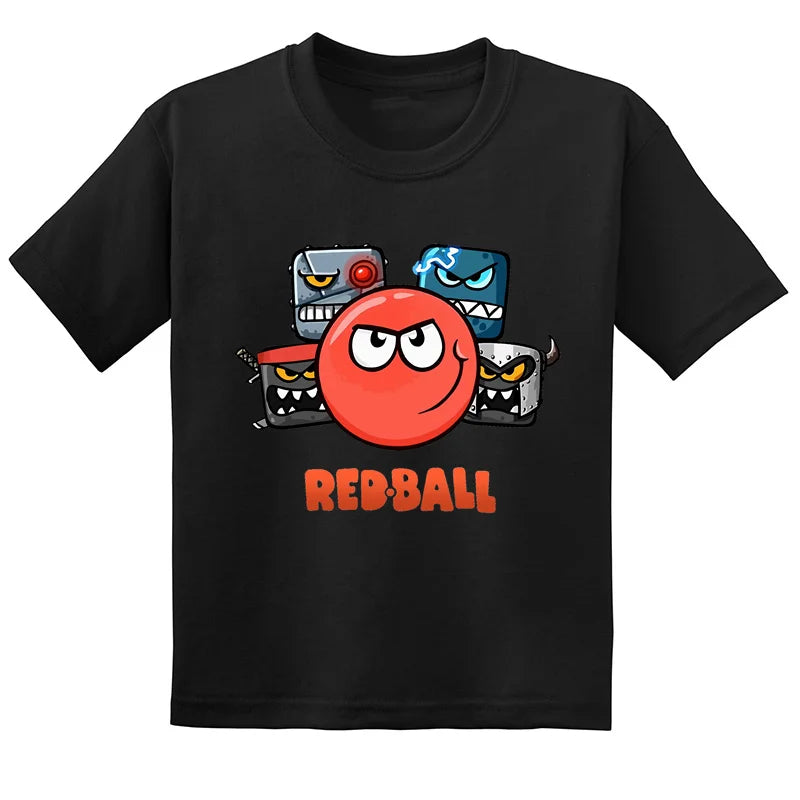 Hot Sale Red Ball 4 Print Cartoon Kids T-shirt Funny Baby Boys Girls Clothes Summer Fashion Children Cotton Short Sleeve T shirt