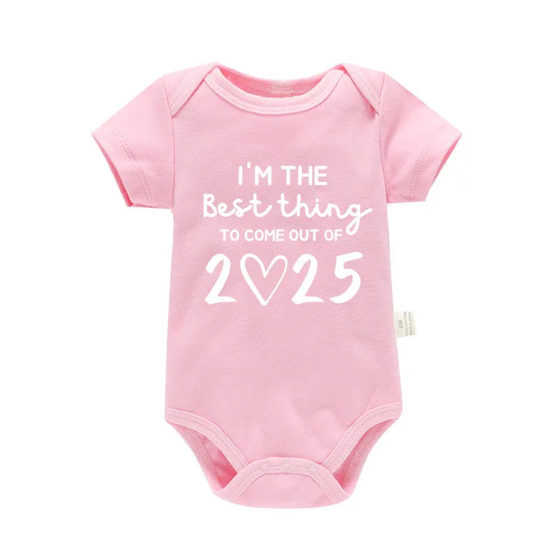 I'm the Best Thing 2025 Newborn Baby Clothes White Cotton Summer Bodysuits for Infants Short Sleeve Boys Girls Romper