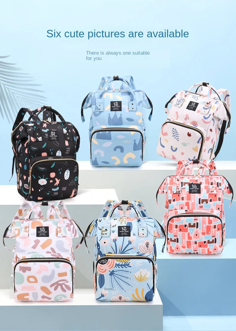 Fashion Print Nappy Backpack Bag Mummy Large Capacity Bag Mom Baby Multi-function Outdoor Travel Diaper Bags for Baby Care Stuff