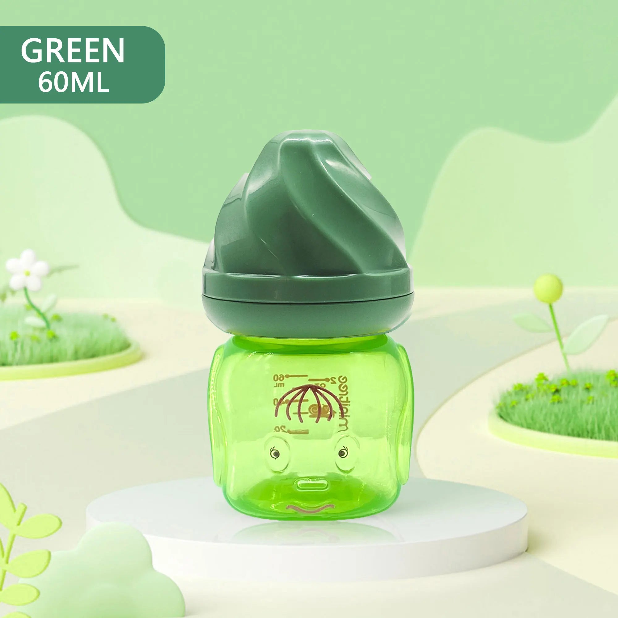 0-6 months newborn baby mini bottle, 60ml creative small windmill baby bottle, fall-proof and anti-colic PP bottle, BPA-free