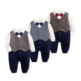 Gentleman Newborn Baby Clothes Boys Rompers Cotton Long Sleeve Baby Boy Clothes Spring & Autumn Infant Rompers 0-24 Months